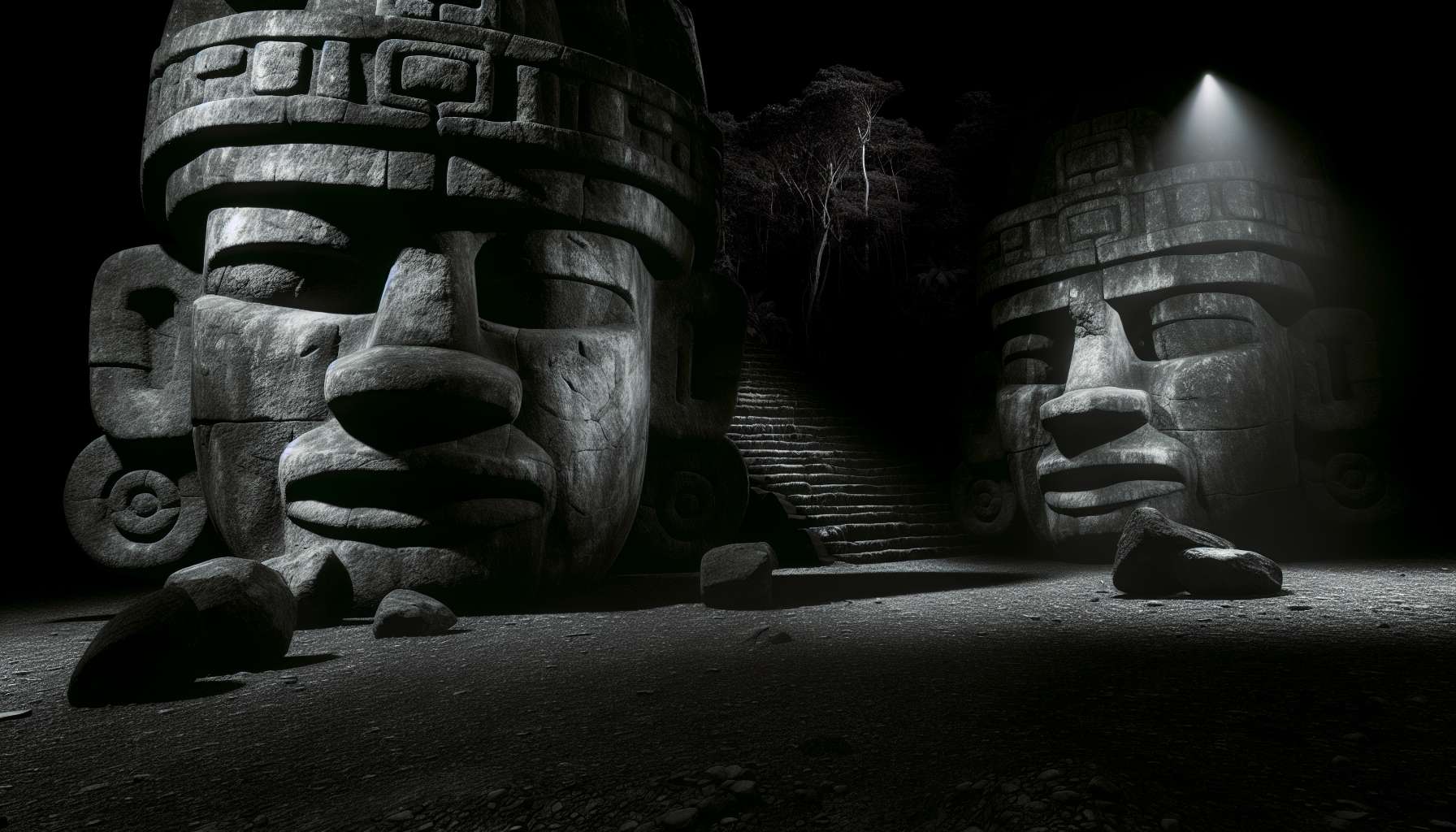 Giant Enigmatic Olmec Heads
